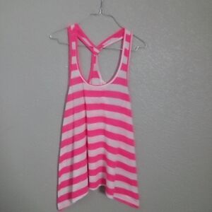 Energie Vibrant Pink and White Striped Top ( Box DQ )